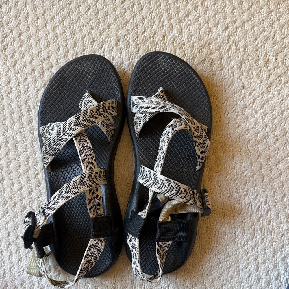 Chaco Black and Cream Sandals